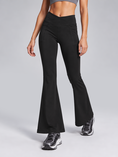 RETRO CLUB FLARE PANTS - BLACK