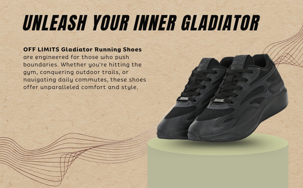 Buy Online Men's All Black Running Shoe in India