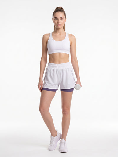 RUN 262 SHORTS - WHITE/LAVENDER
