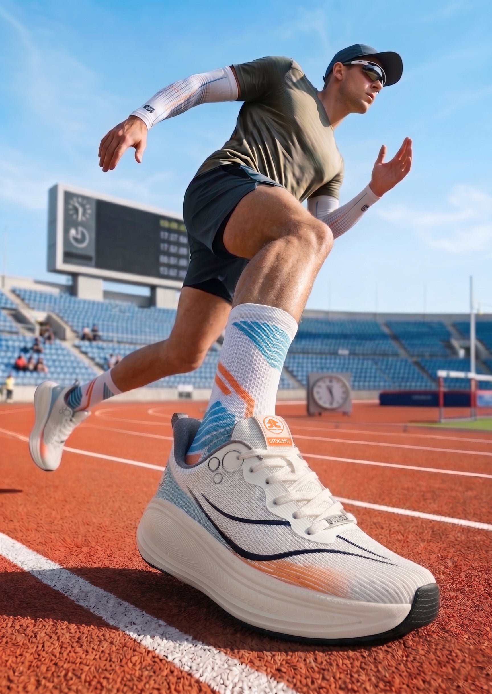 Shop Off White/Blue/Orange Lace Up Shoe For Men - 86601
