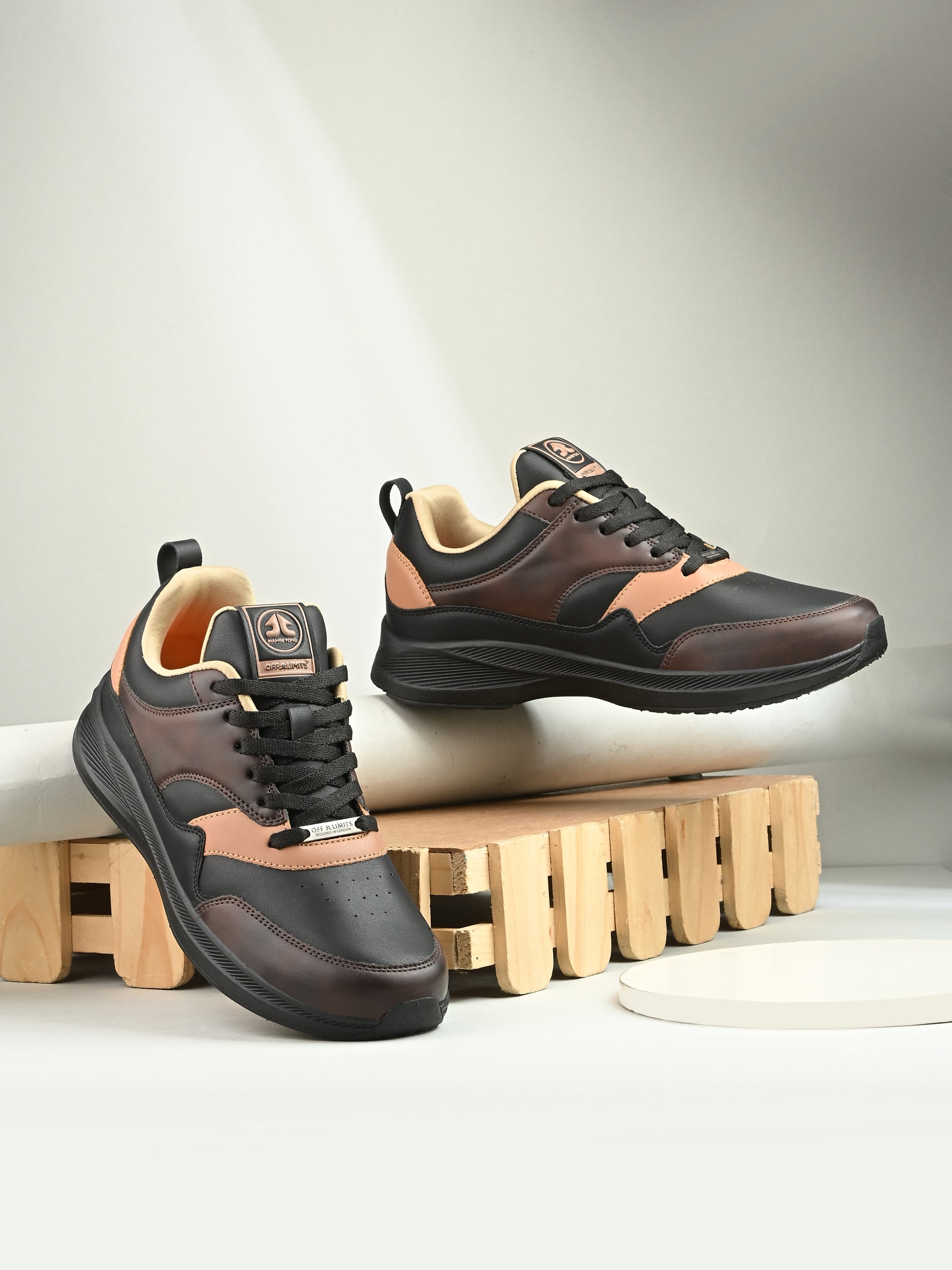 Shop Mocha Mousse Lace-Up Plus Size Shoes For Men 533-37