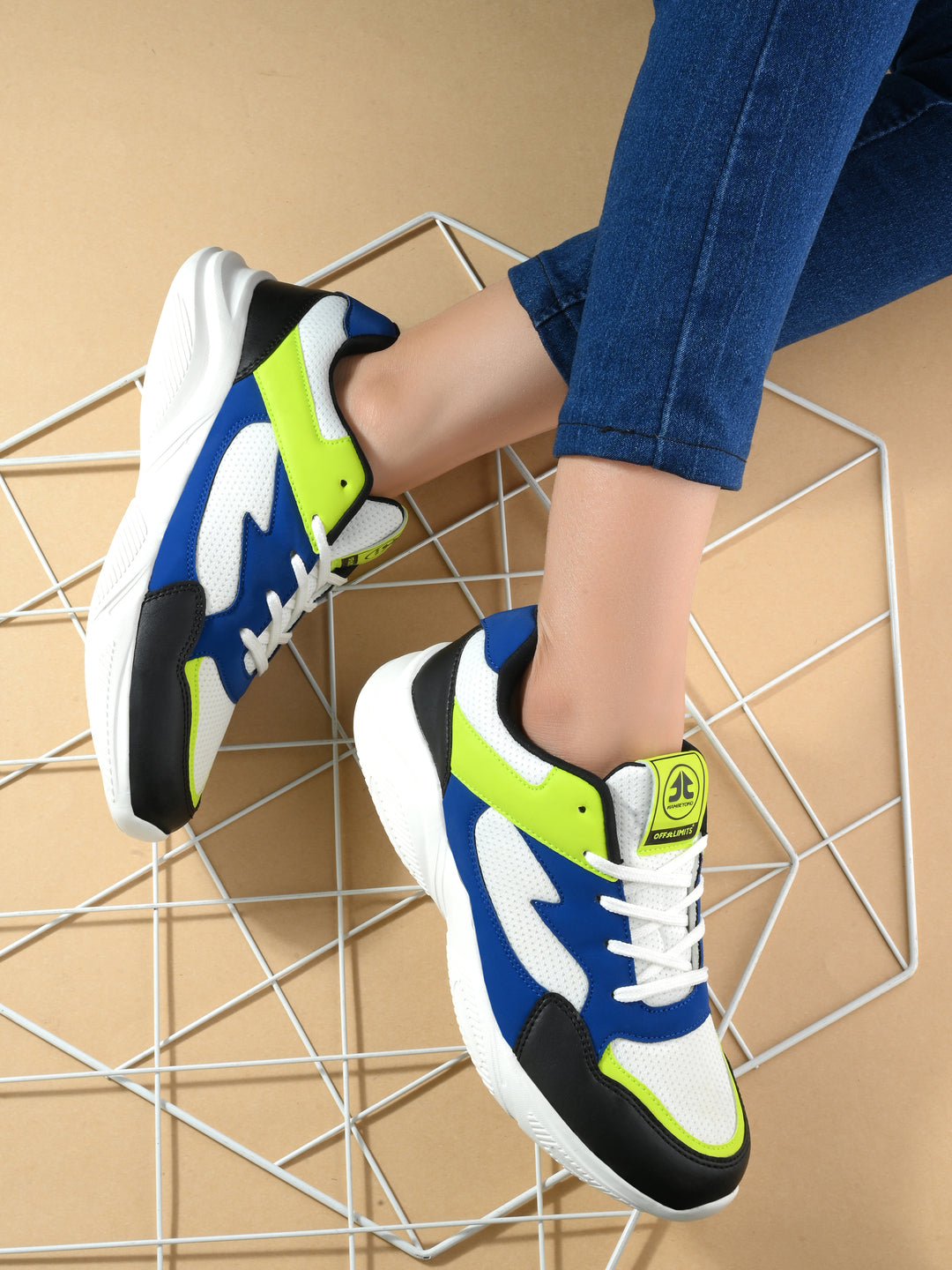 ROGER FOR HER - OFF WHITE/BLACK/ROYAL BLUE/LIME PUNCH