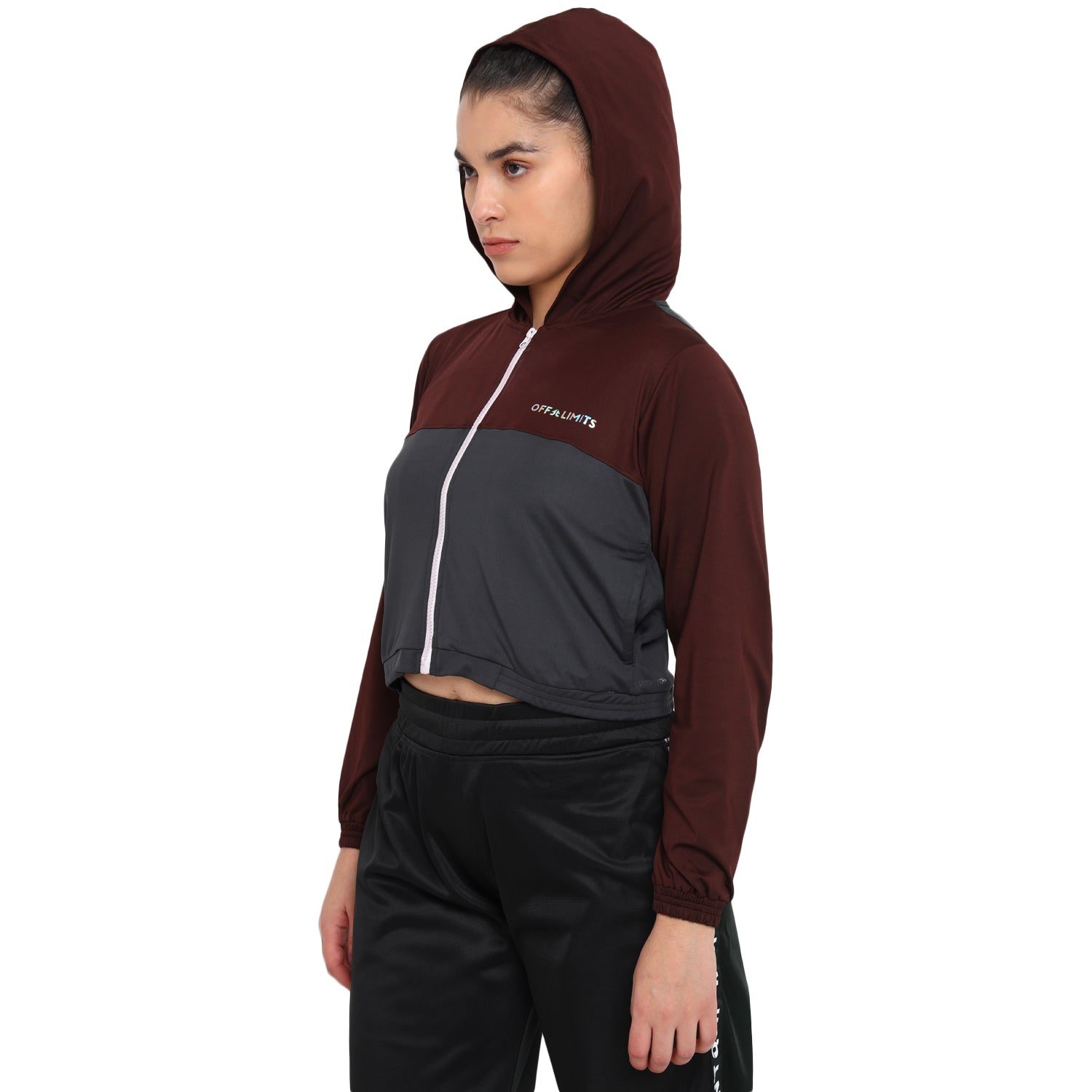 WMN PS CNS CROP HOOD JKT