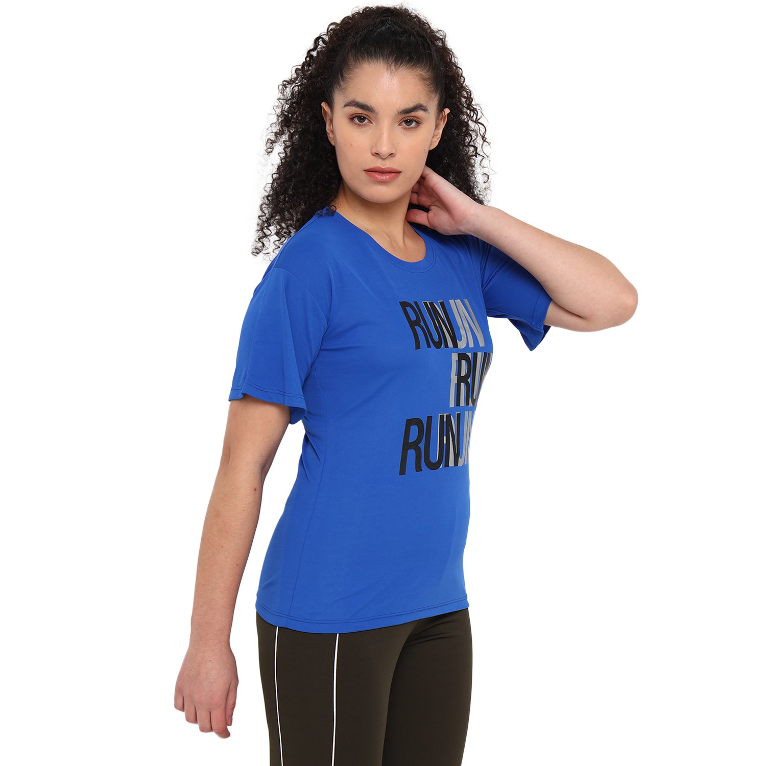 WMN POL RUN HS TEE