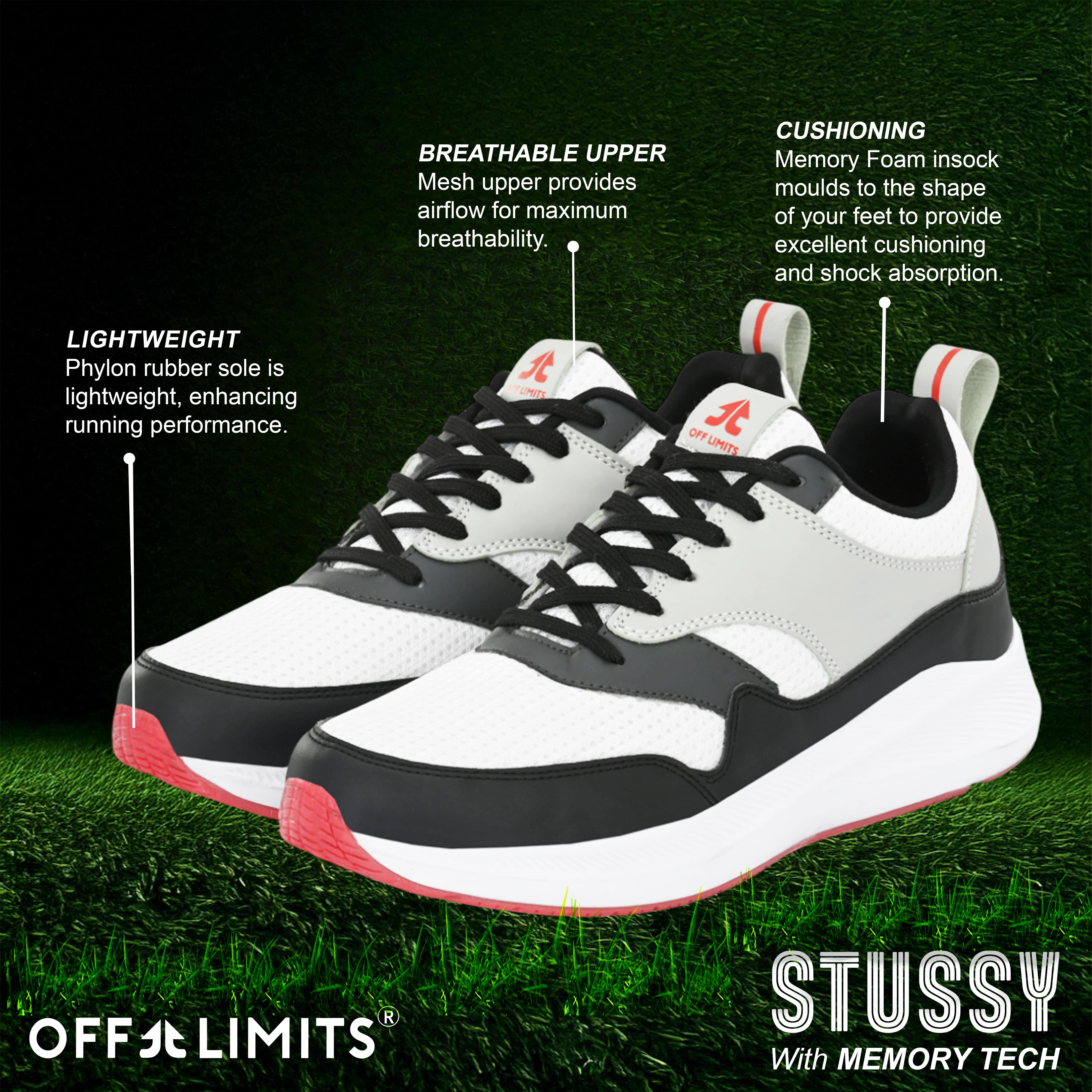 STUSSY - WHITE / BLACK / GREY