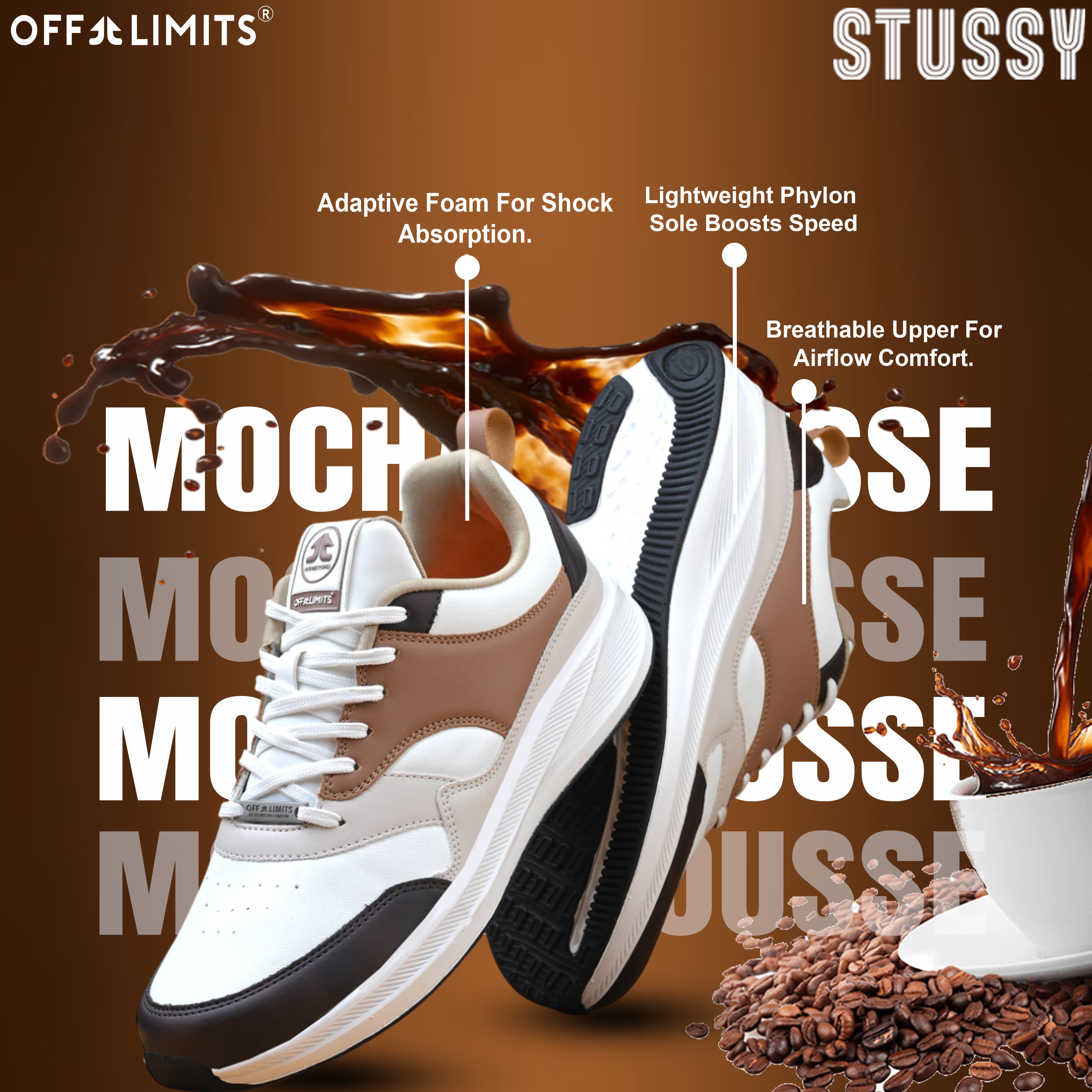STUSSY - OFF WHITE/BROWN/MOCHA MOUSSE