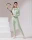 WMN PSL 1/2 ZIP CROP TS