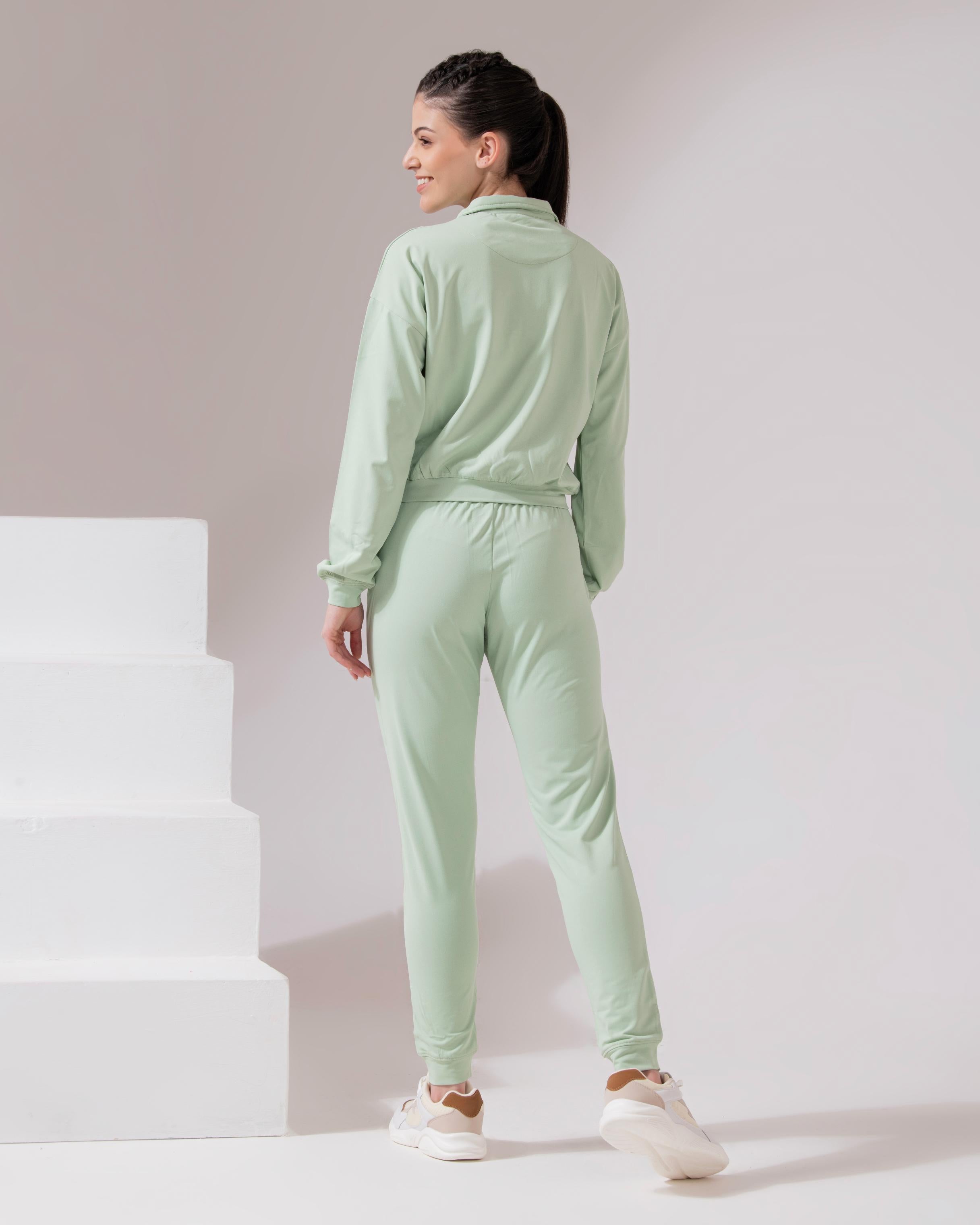 WMN PSL 1/2 ZIP CROP TS