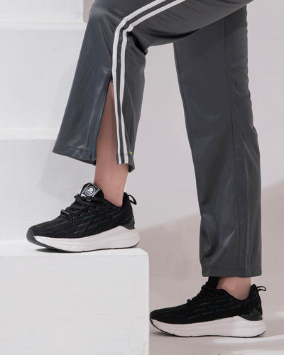 Women Zipper Flared Trackpant