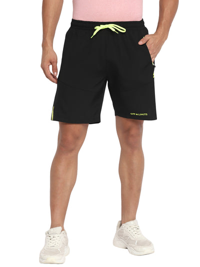 Shop Men sports short swith neon zipper and tape Online